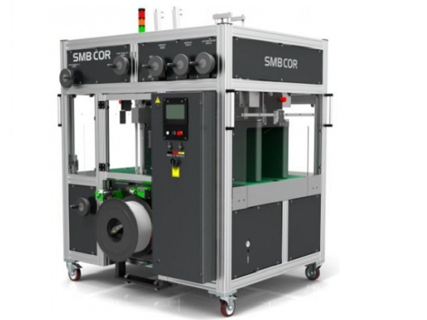 SMB COR 850 - variabilní páskovací stroj pro skládací krabice